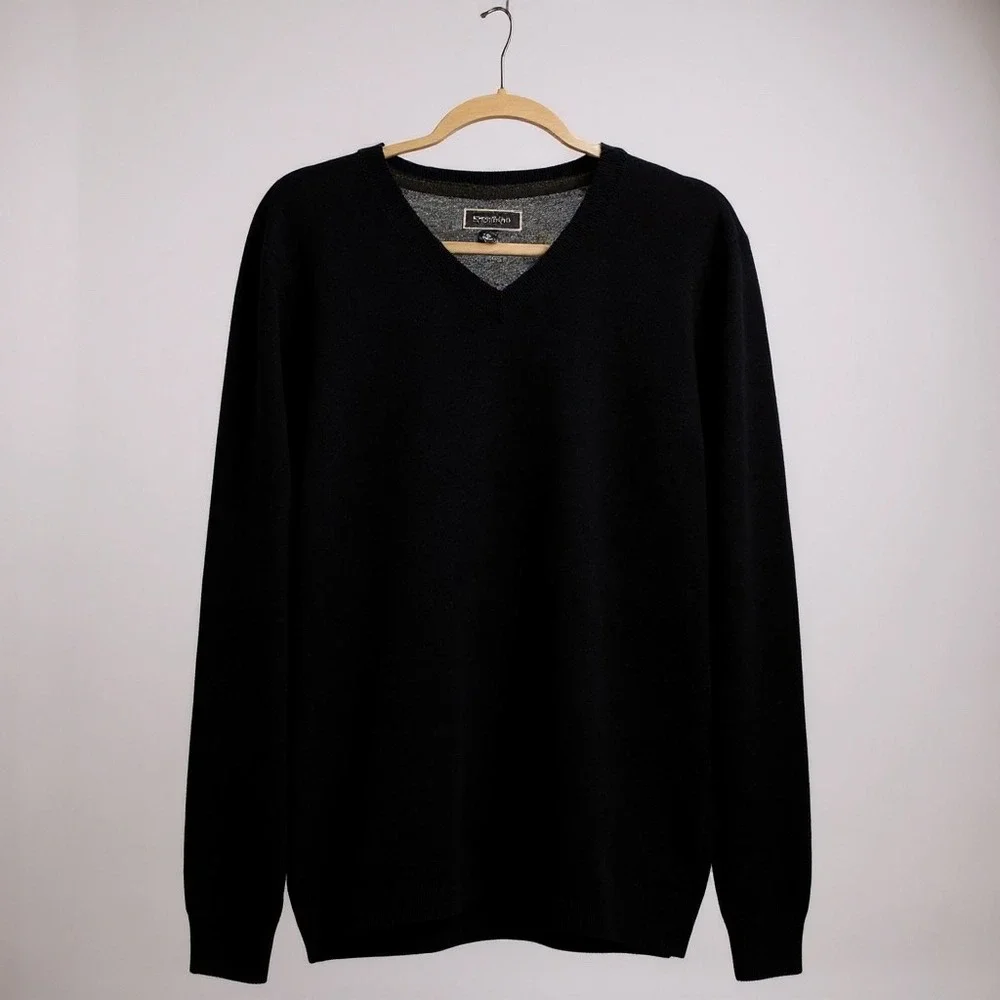 Club Room‎ Mens V Neck Sweater Wool Acrylic Blend Navy Blue Size XL